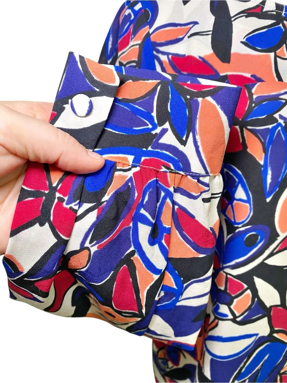 J.Crew Factory Abstract Floral Boatneck Blouse